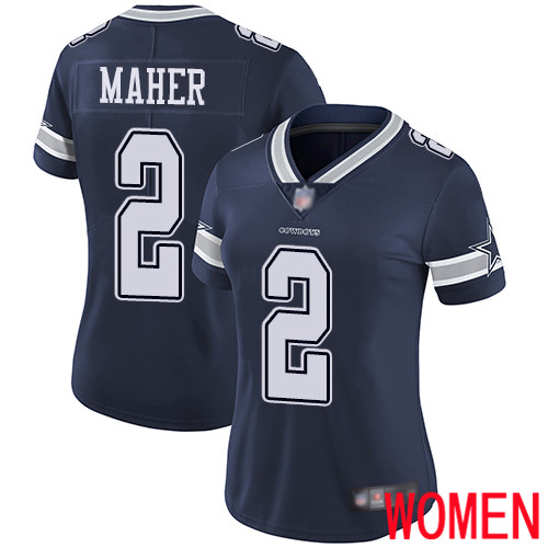 Women Dallas Cowboys Limited Navy Blue Brett Maher Home 2 Vapor Untouchable NFL Jersey